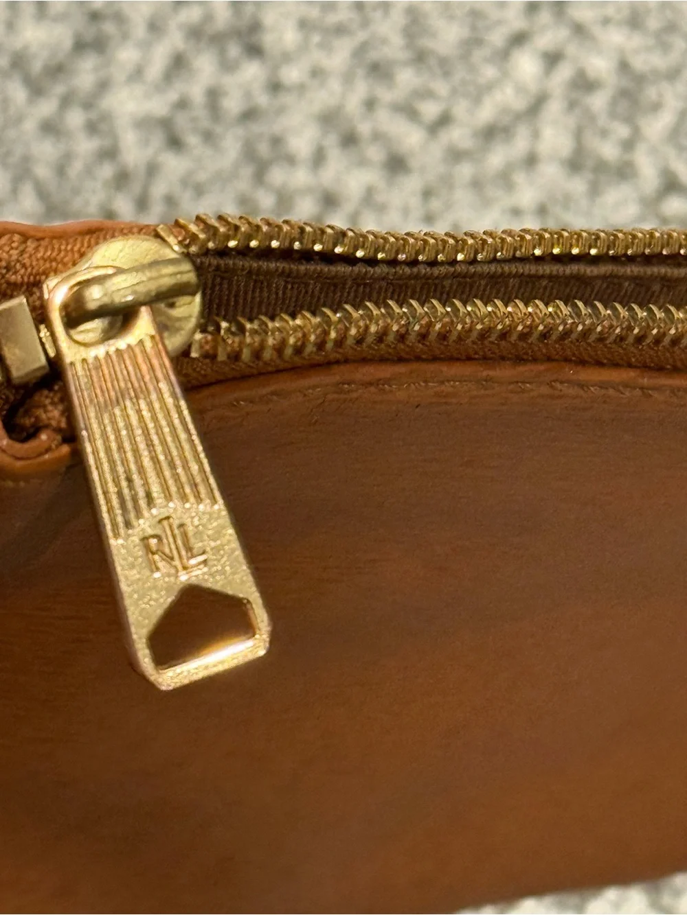 Ralph Lauren Leather Crossbody Bag in Cognac